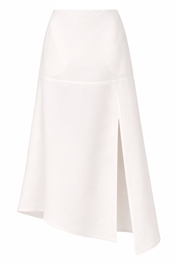 Спідниця трапеція міді біла 