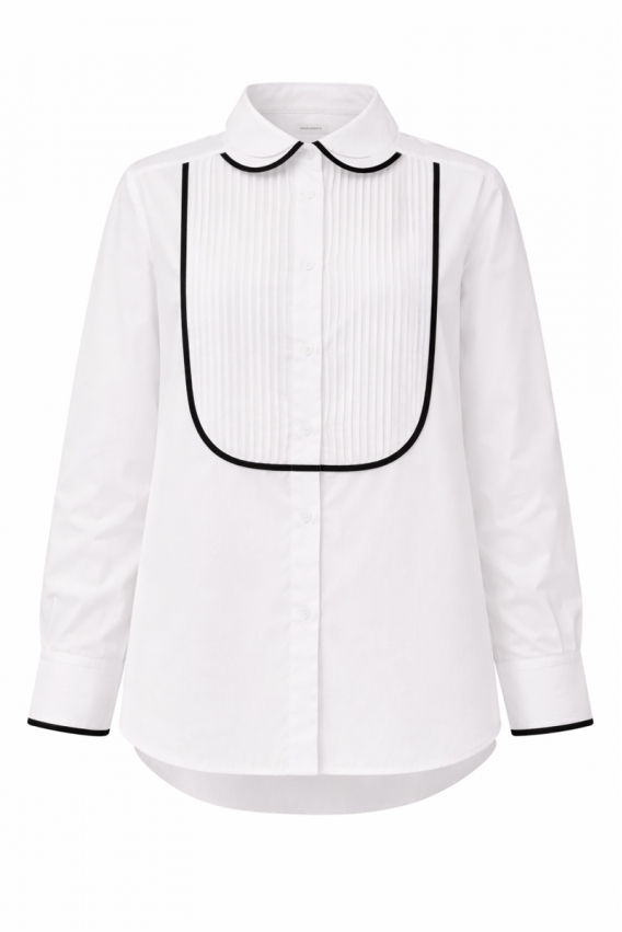 Сорочка біла з подвійним коміром 