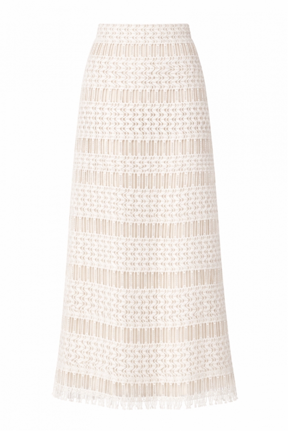 Спідниця з натурального мережива кольору натурель 
