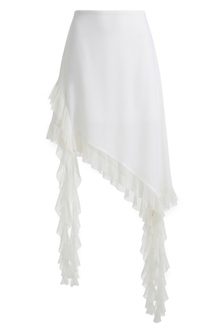 Спідниця асиметрична з воланами біла