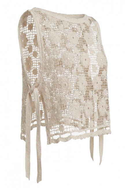 Жилет  короткий з мережива