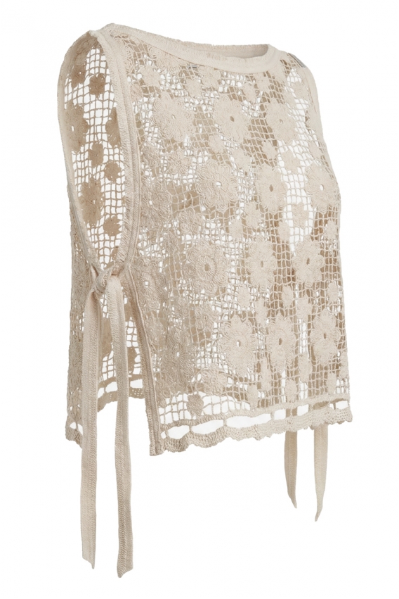 Жилет  короткий з мережива 