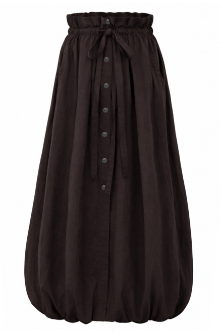 Chocolate midi balloon skirt