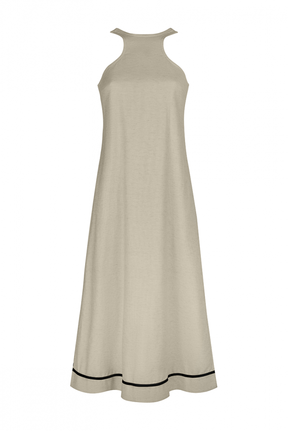 Nacked back dress from linen 