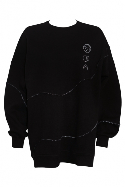 Black sweatshirt with a print