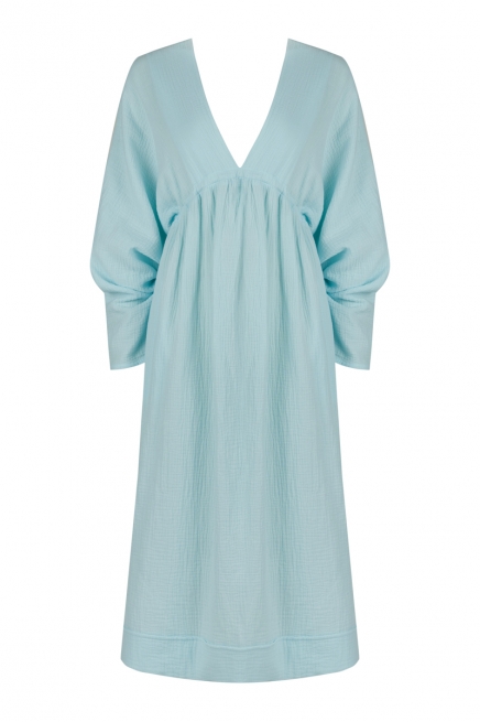 Light blue midi lightweight cotton dress