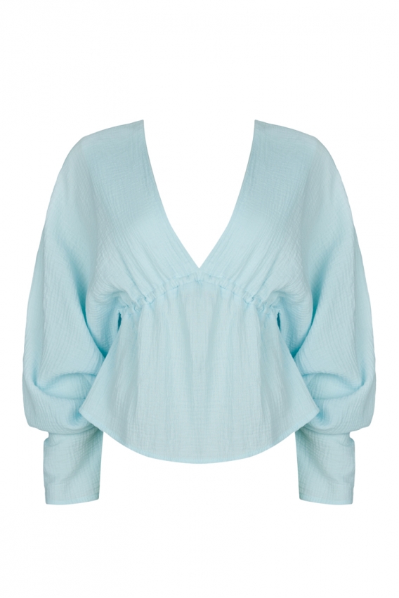 Light blue cotton blouse 