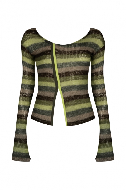 Green knitted sweater