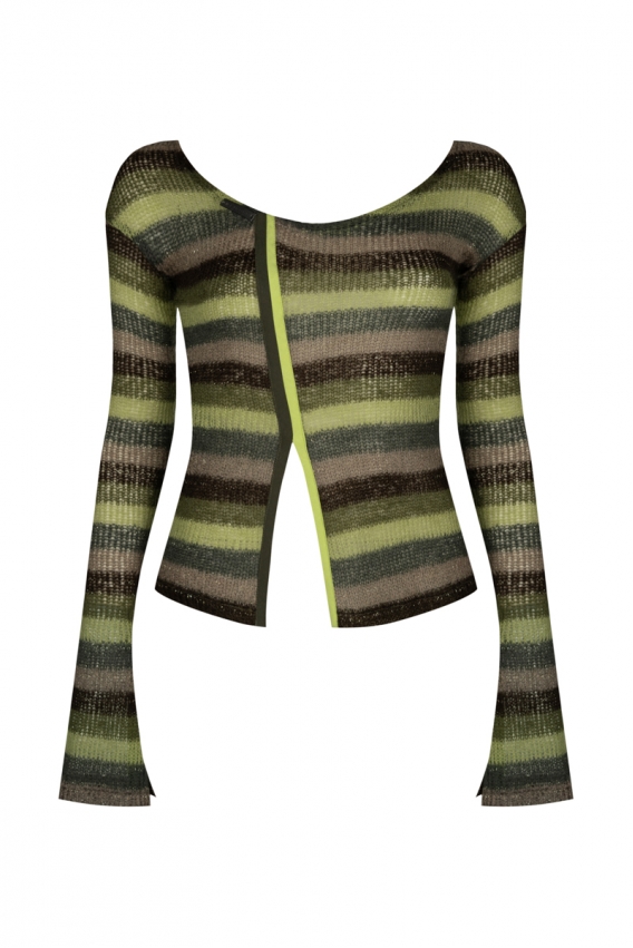 Green knitted sweater 