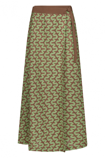 Green wrap maxi skirt