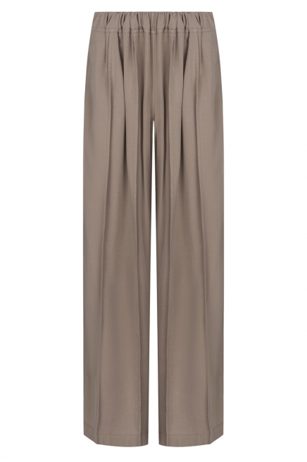 Wide chocolate-colored trousers