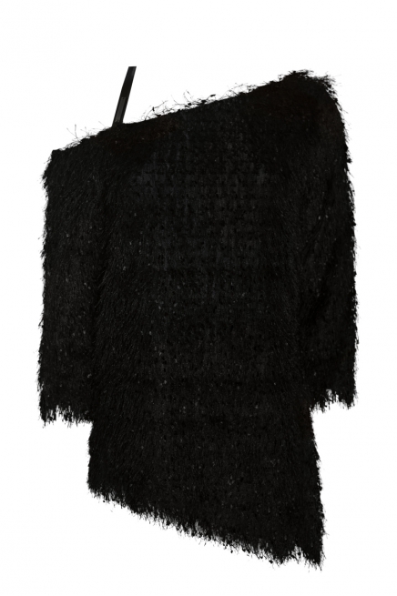 Sweater on one shoulder