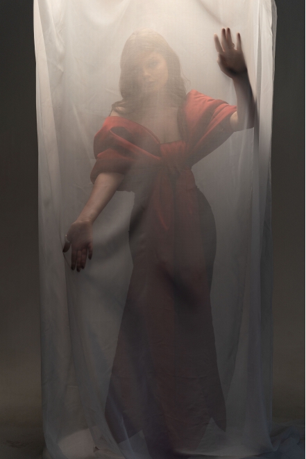 Black velvet midi skirt