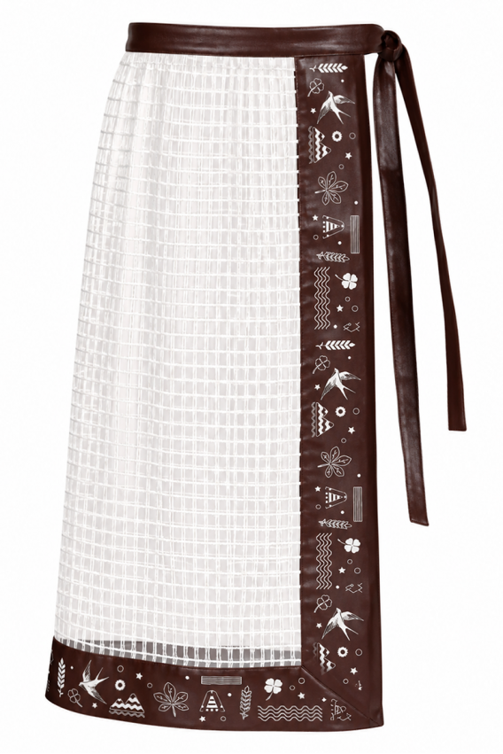 Brown and beige plákhta with an ethnic motif 