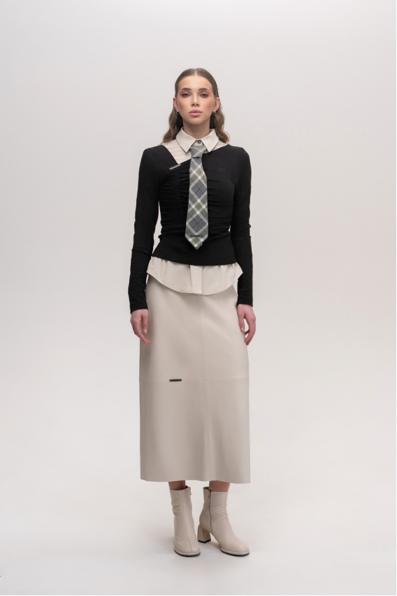 Black long sleeve with draping 