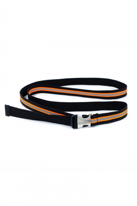 Пасок-тасьма чорно-помаранчово-сірий 25 мм