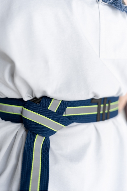 Пасок-тасьма синьо-сірий 40мм