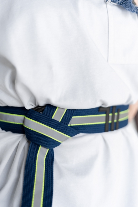 Пасок-тасьма синьо-сірий 40мм