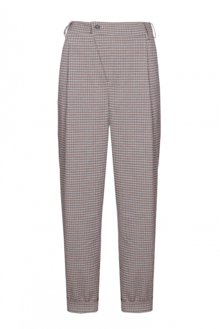 Banana trousers tapered in a beige check