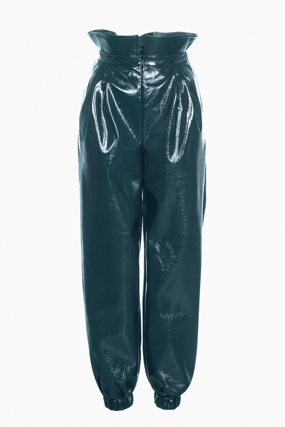 Patent Leather Track Pants 