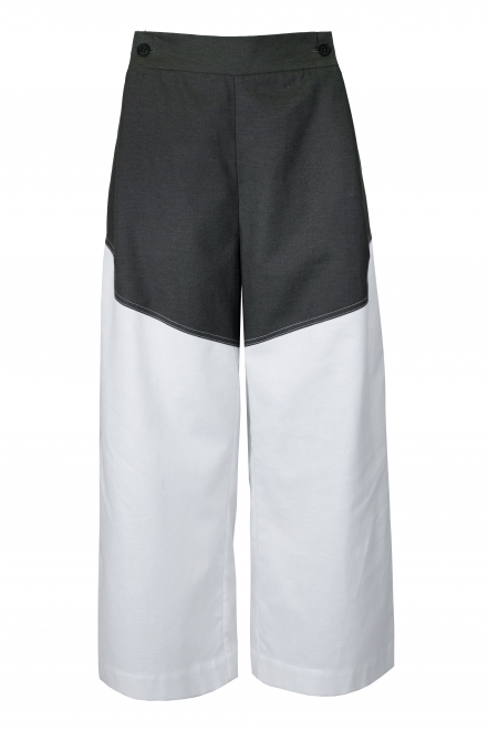 Кюлоти білі з шортами кольору хакі