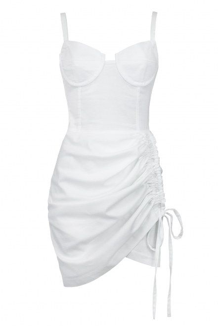 Сукня з фантазійним рукавом без плечей