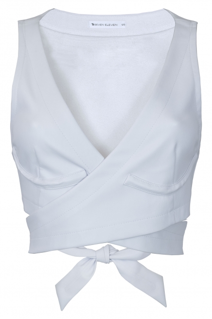 Wisteria ecoleather top in white