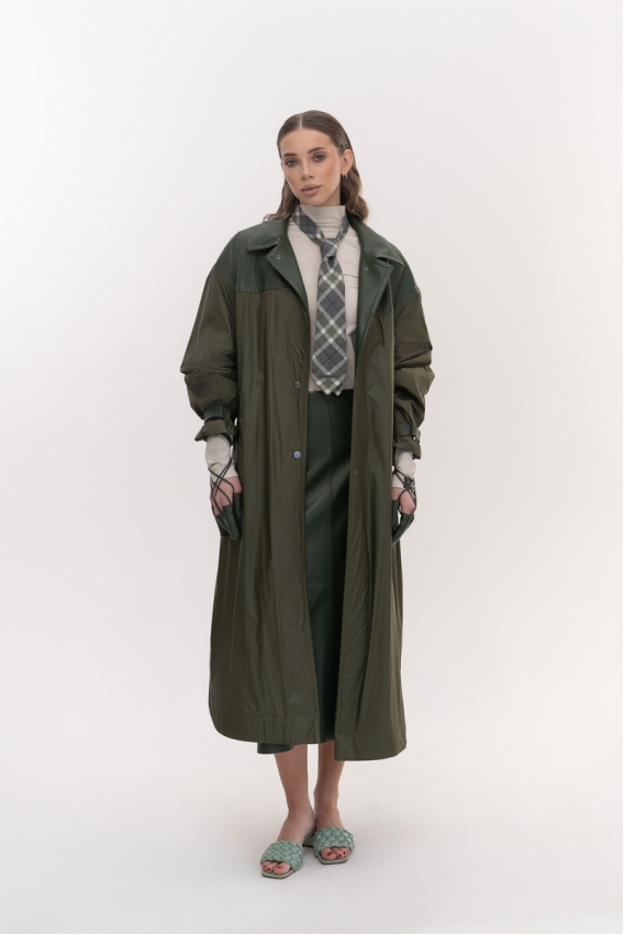 Olive waterproof trench coat 