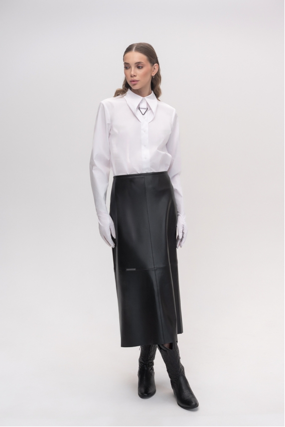 White shirt with gloves 