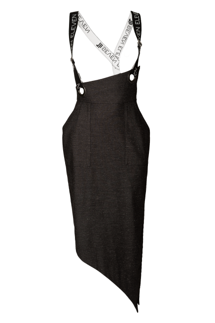 Спідниця з підтяжкою асиметрична чорна