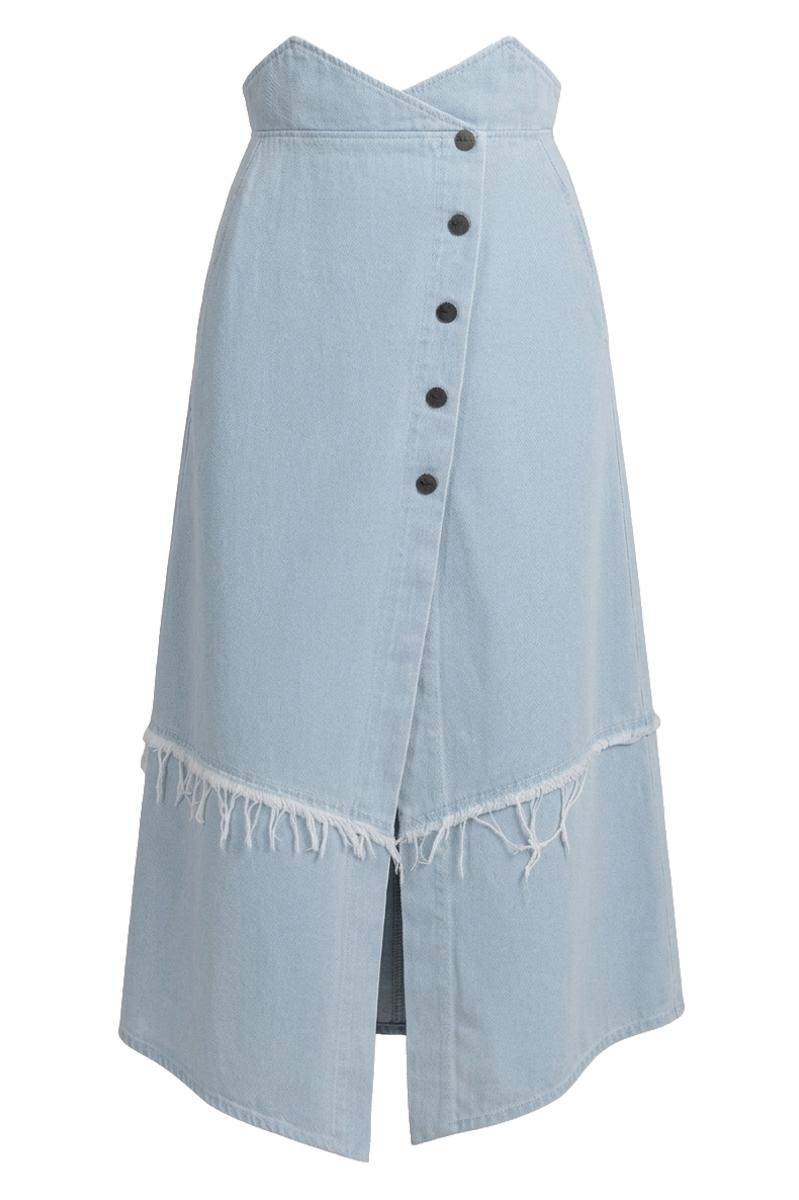 Brassica wrap denim skirt