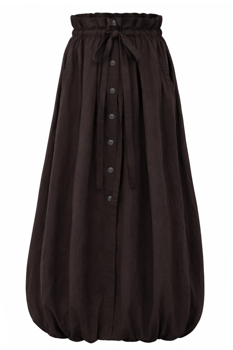 Chocolate midi balloon skirt