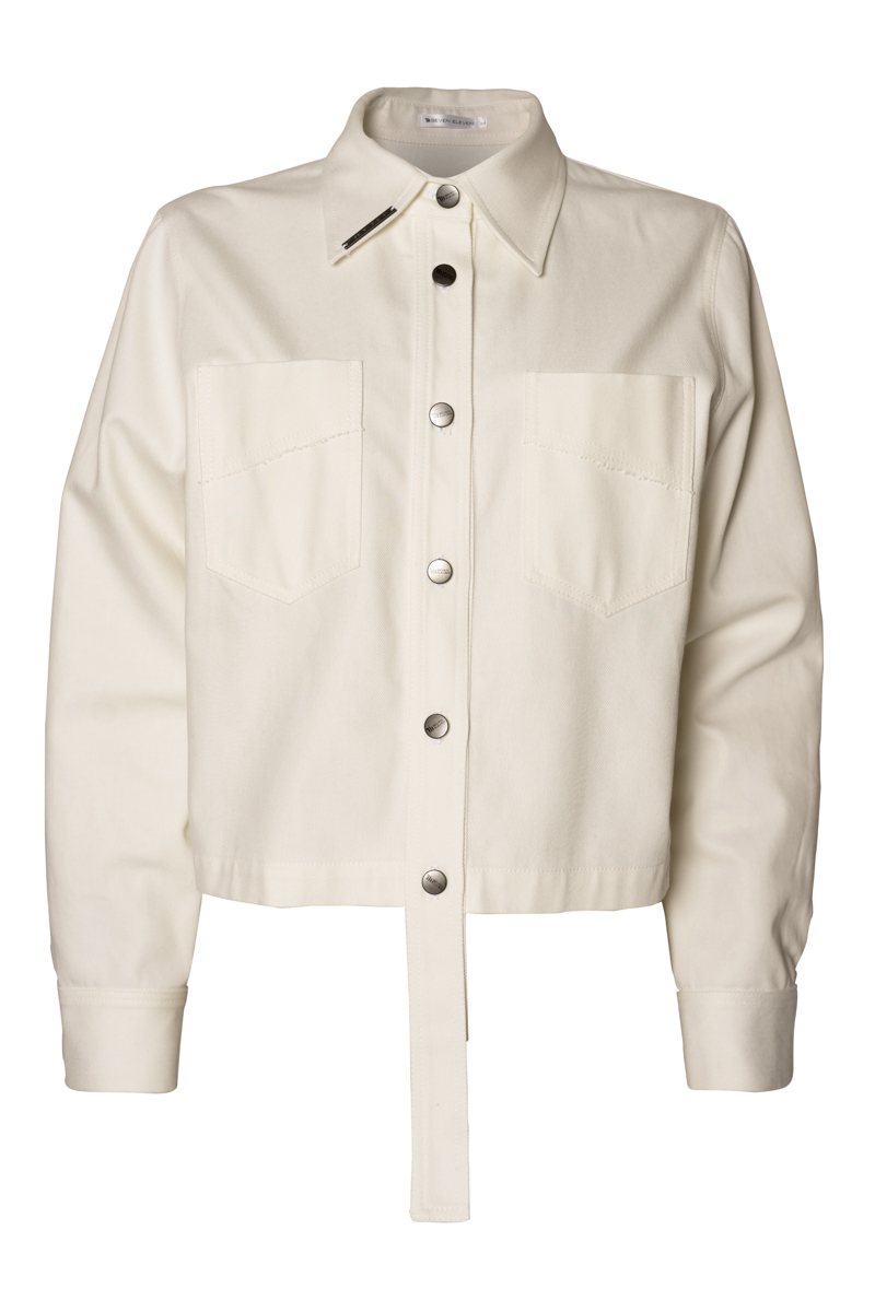 White color denim jacket photo