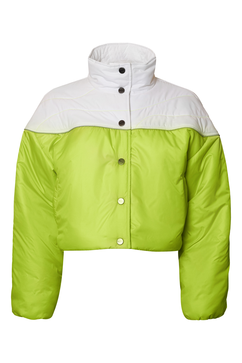 White and green jacket