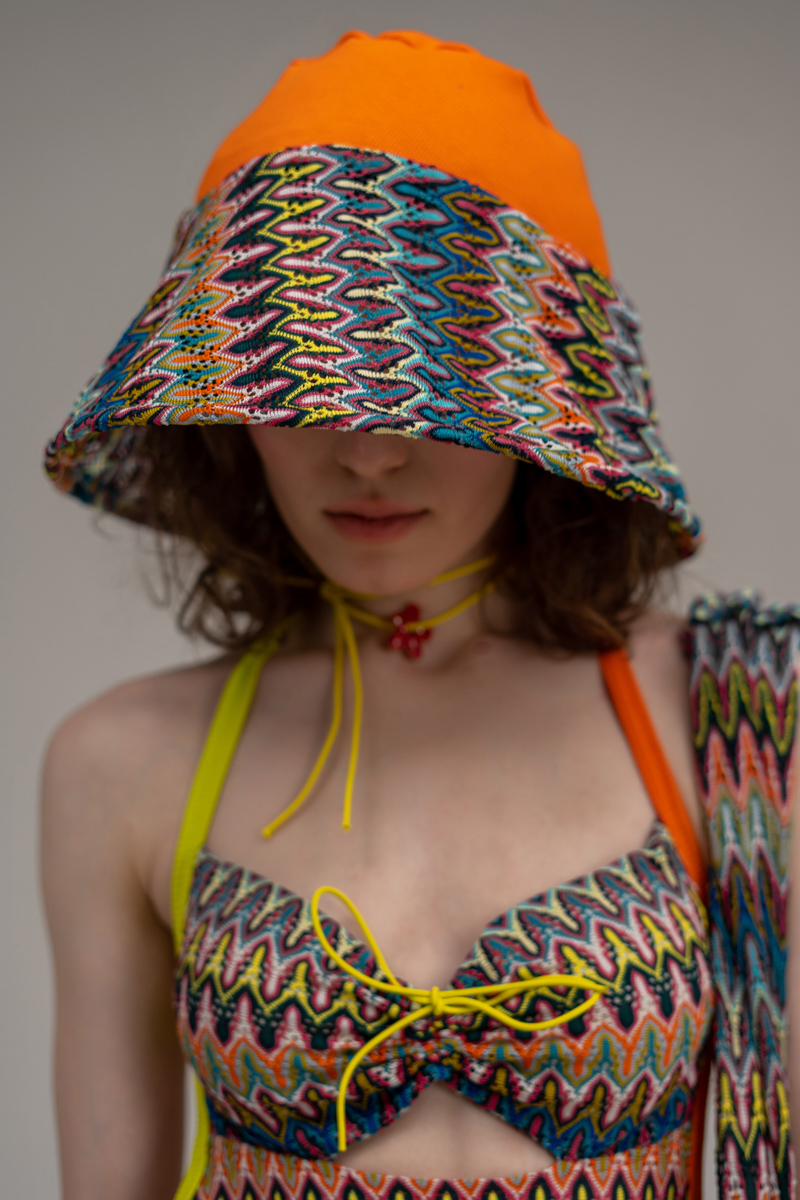 Orange cotton fishman hat