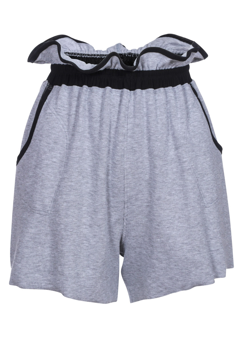 Gray loose high waisted shorts photo