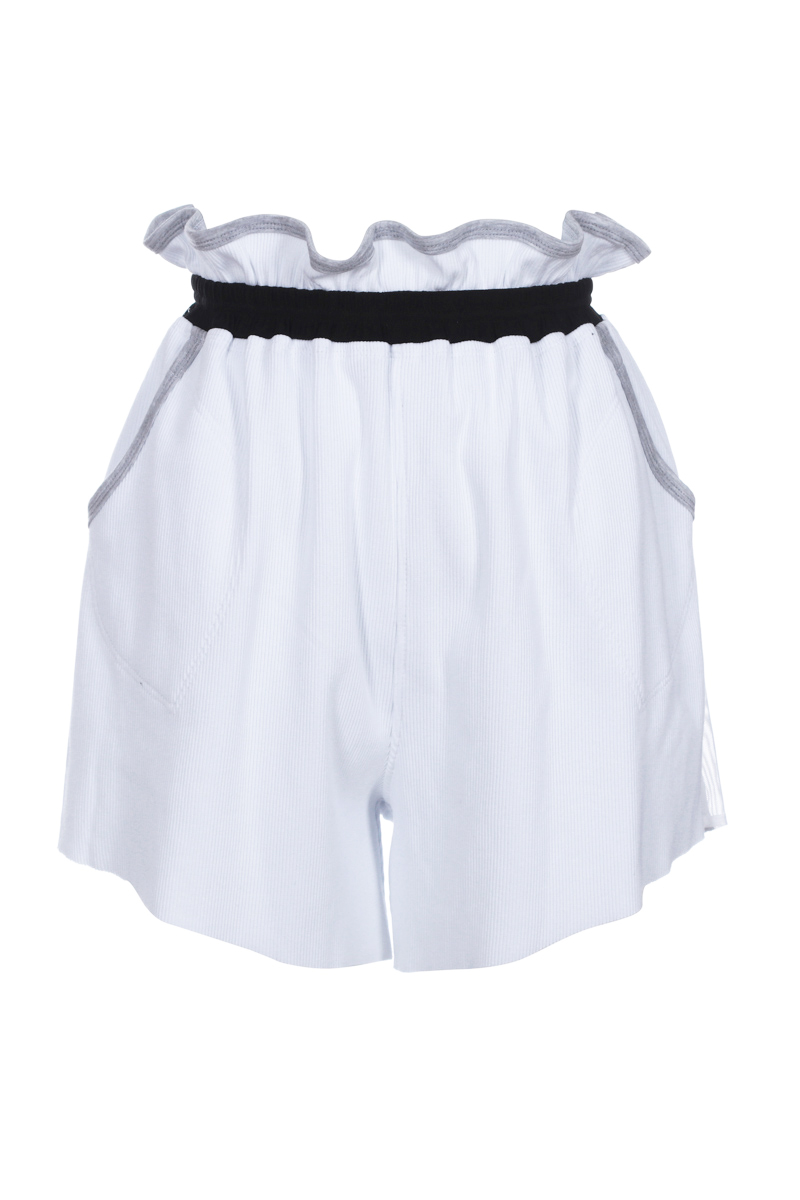 White loose high waisted shorts photo