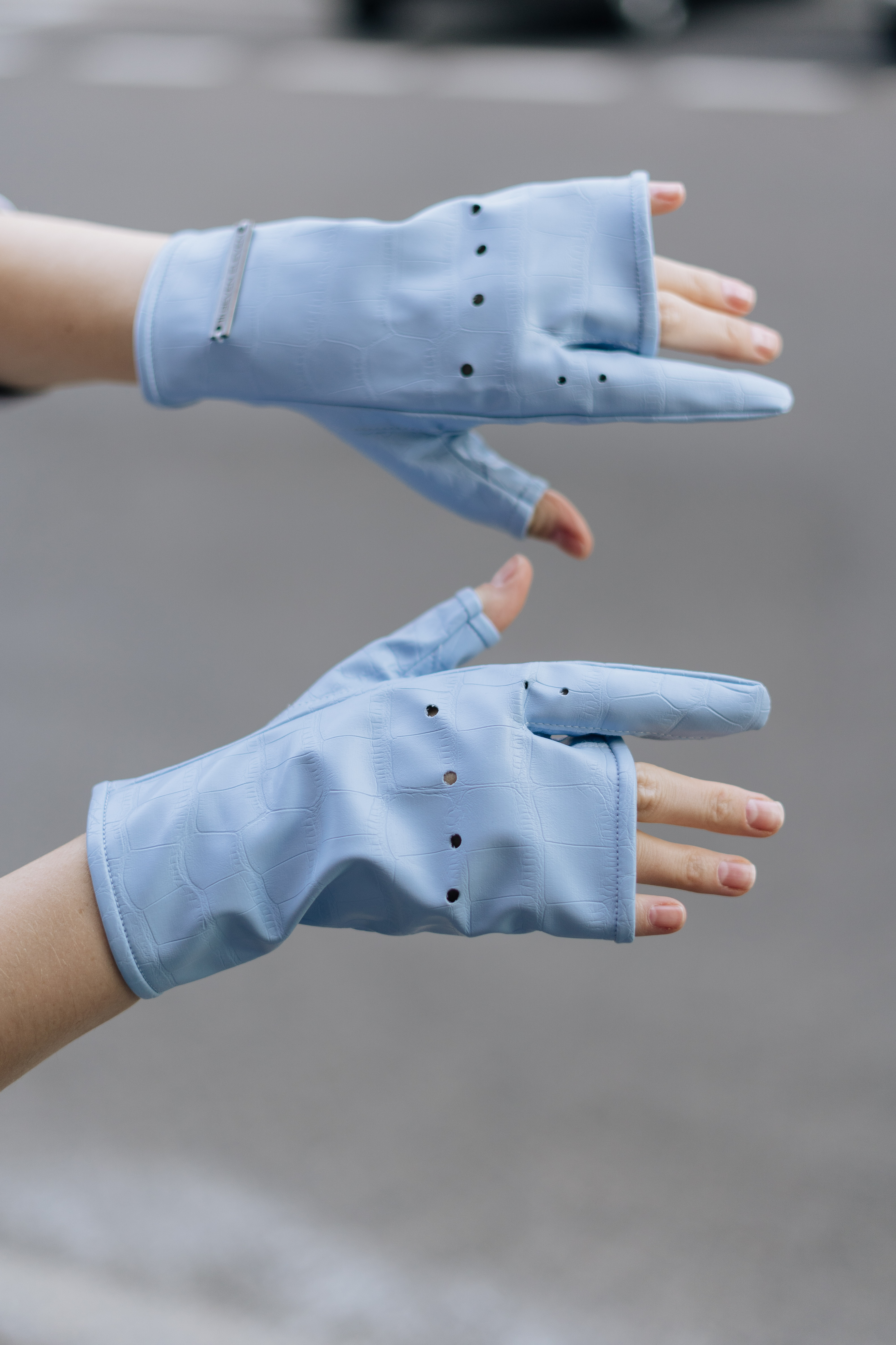 Fingerless gloves Myrta blue photo 2