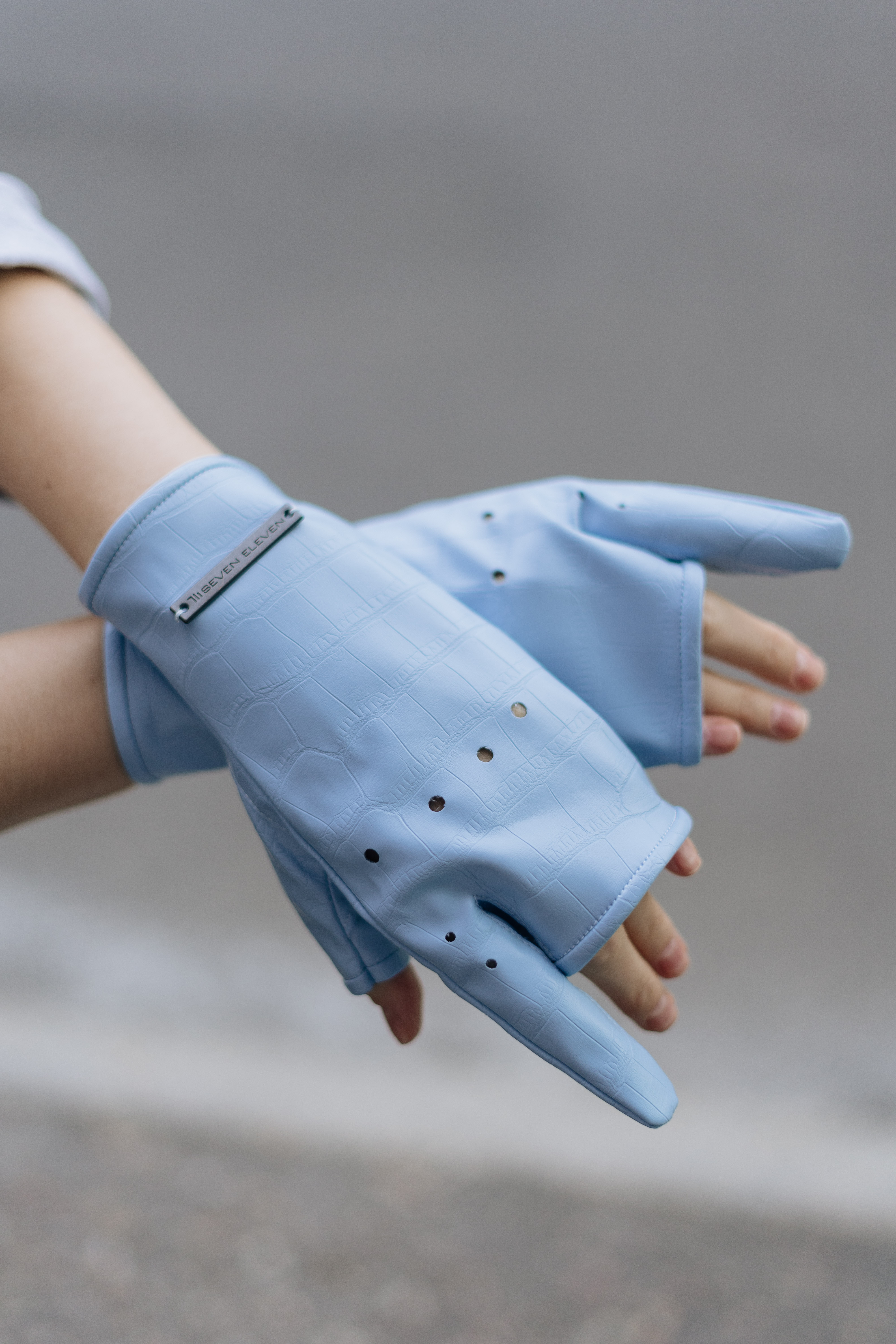 Fingerless gloves Myrta blue photo