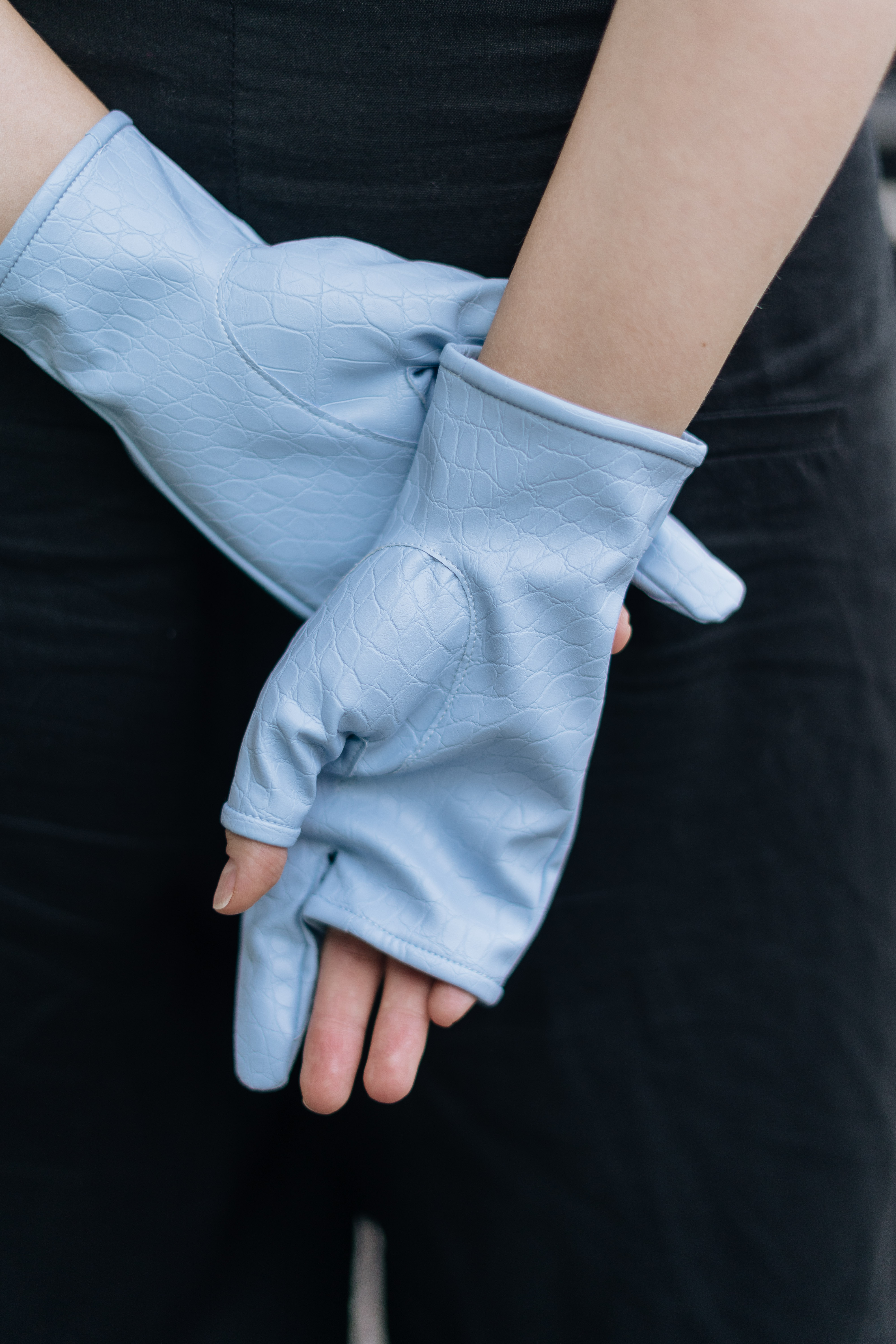 Fingerless gloves Myrta blue photo 4