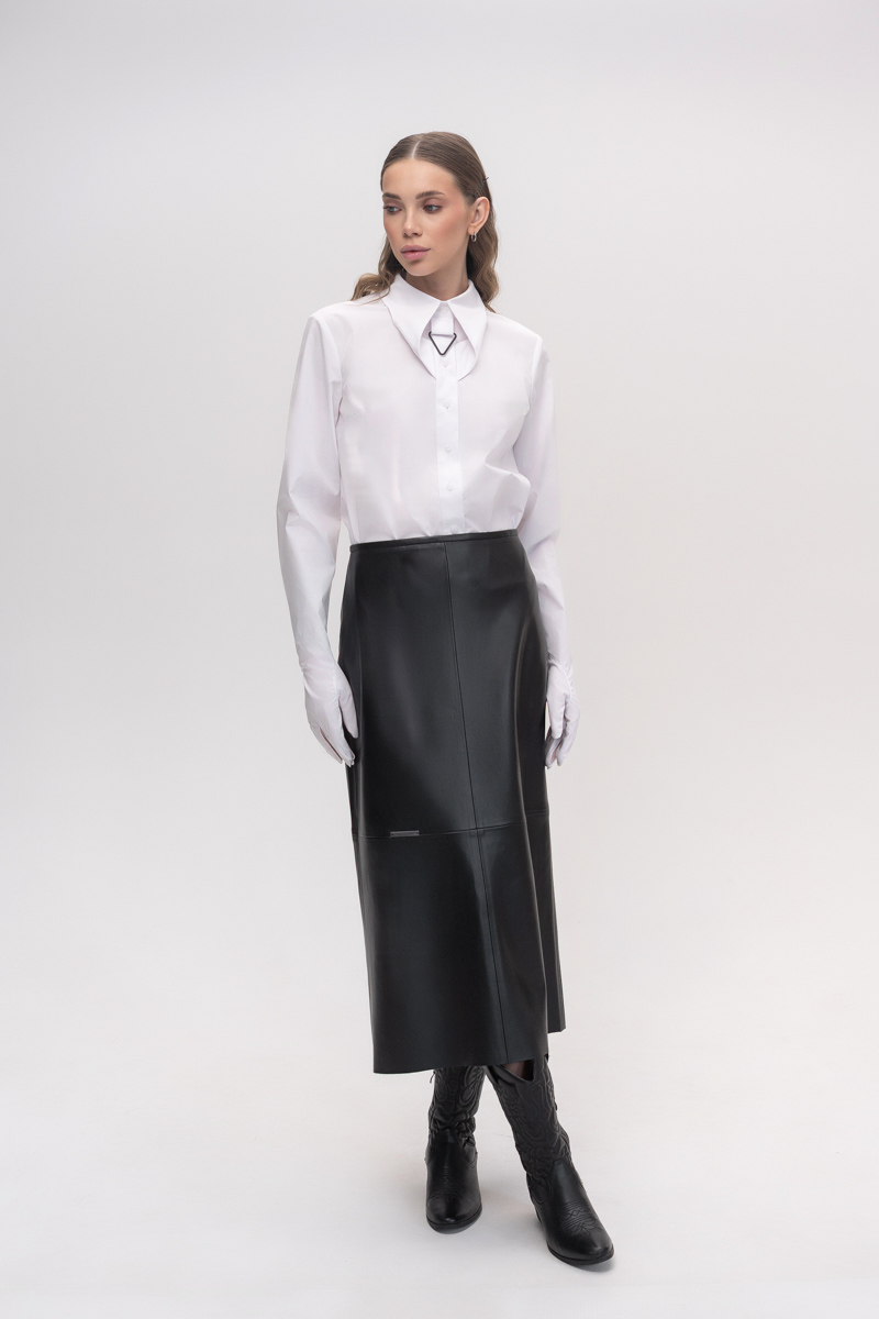 White shirt with gloves