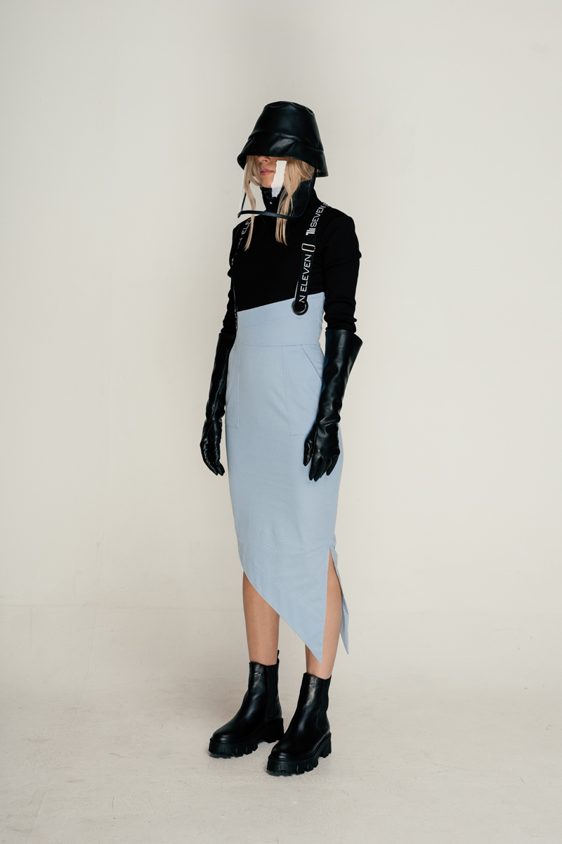 Asymmetrical tight-fitting skirt Dille photo 6