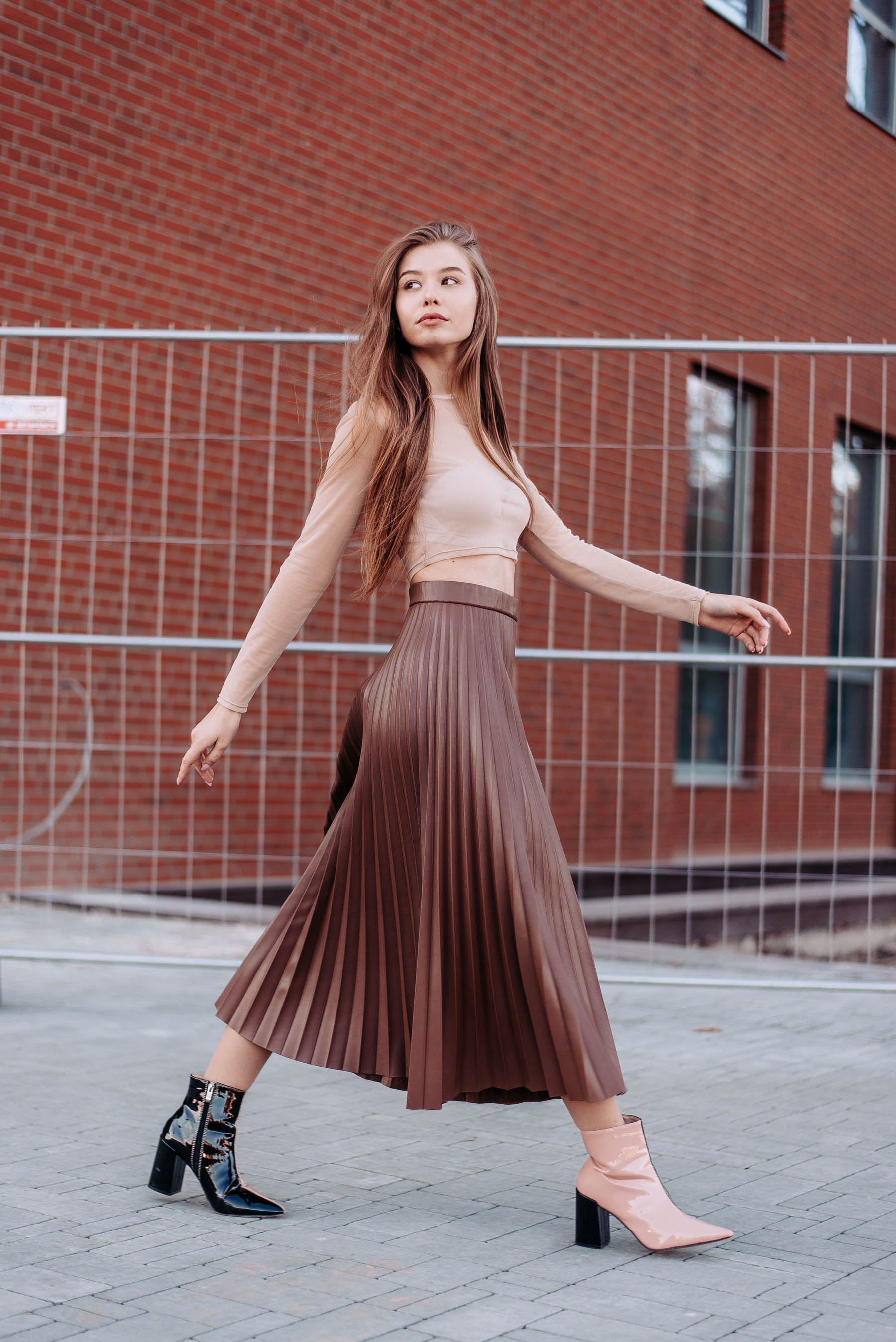  Eco-leather brown skirt photo 4