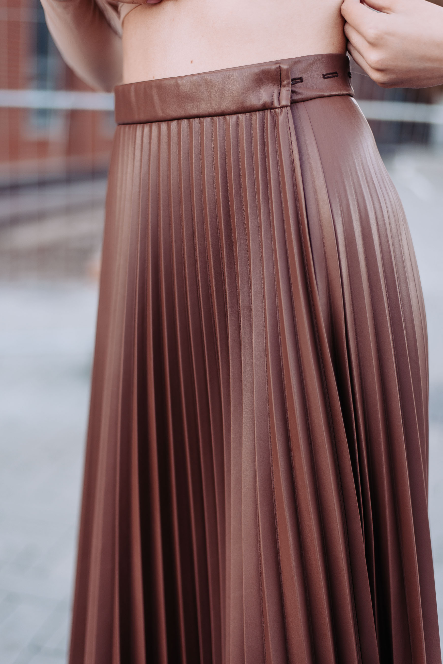  Eco-leather brown skirt photo 3