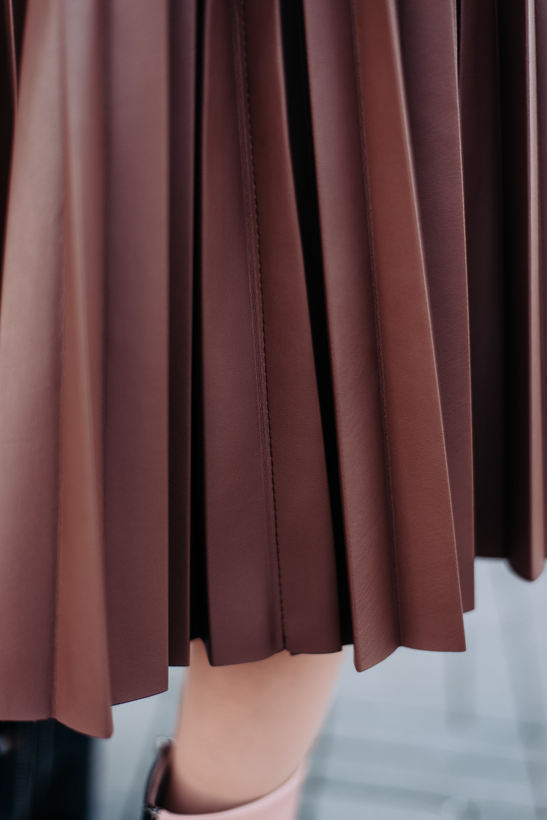  Eco-leather brown skirt photo 5