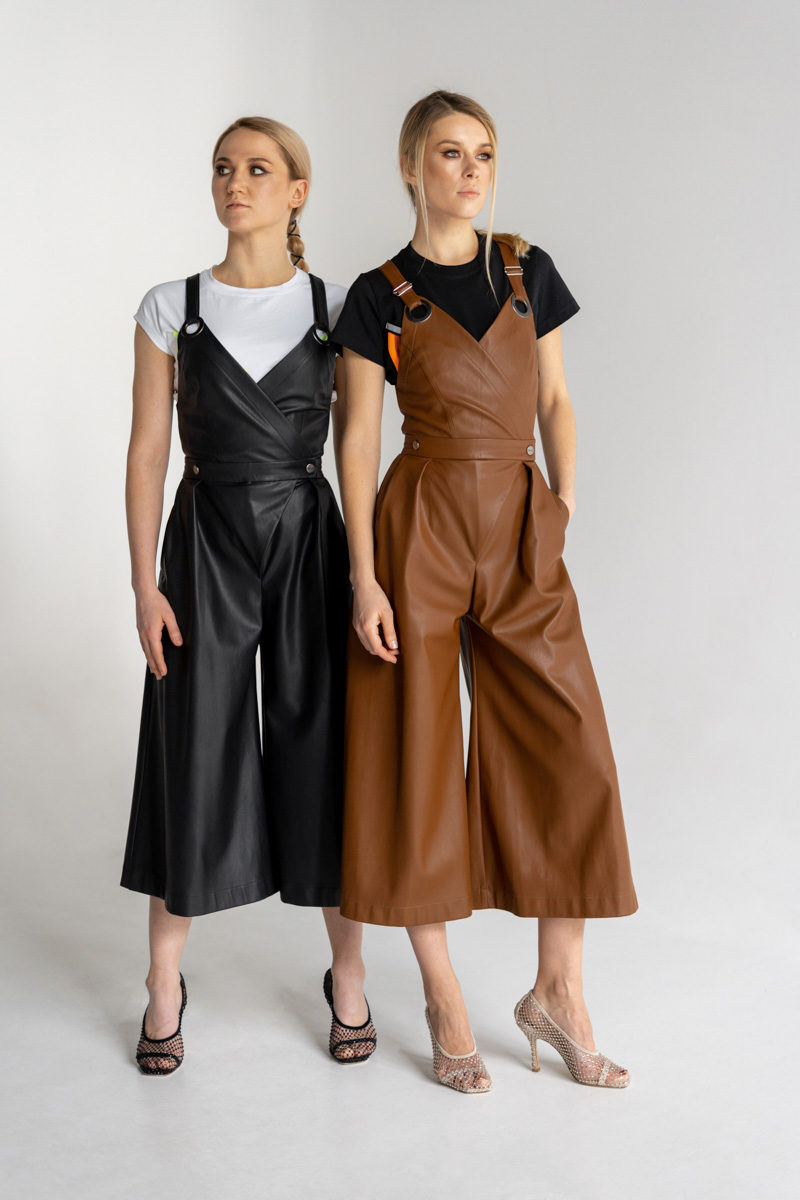Jumpsuit eco-leather brown photo 5
