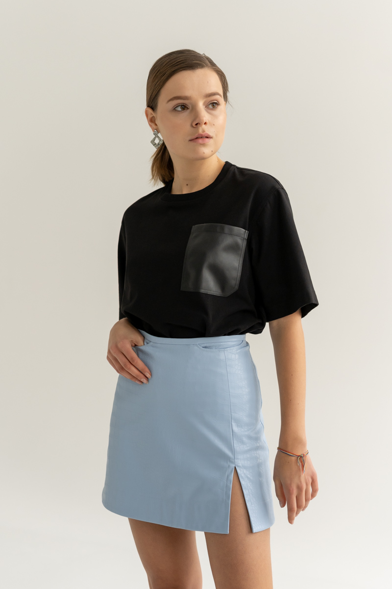 A-silhouette mini skirt blue photo 2