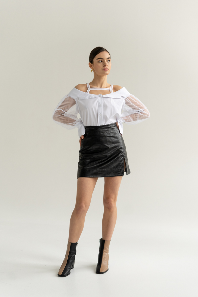 A-silhouette mini skirt black photo 1