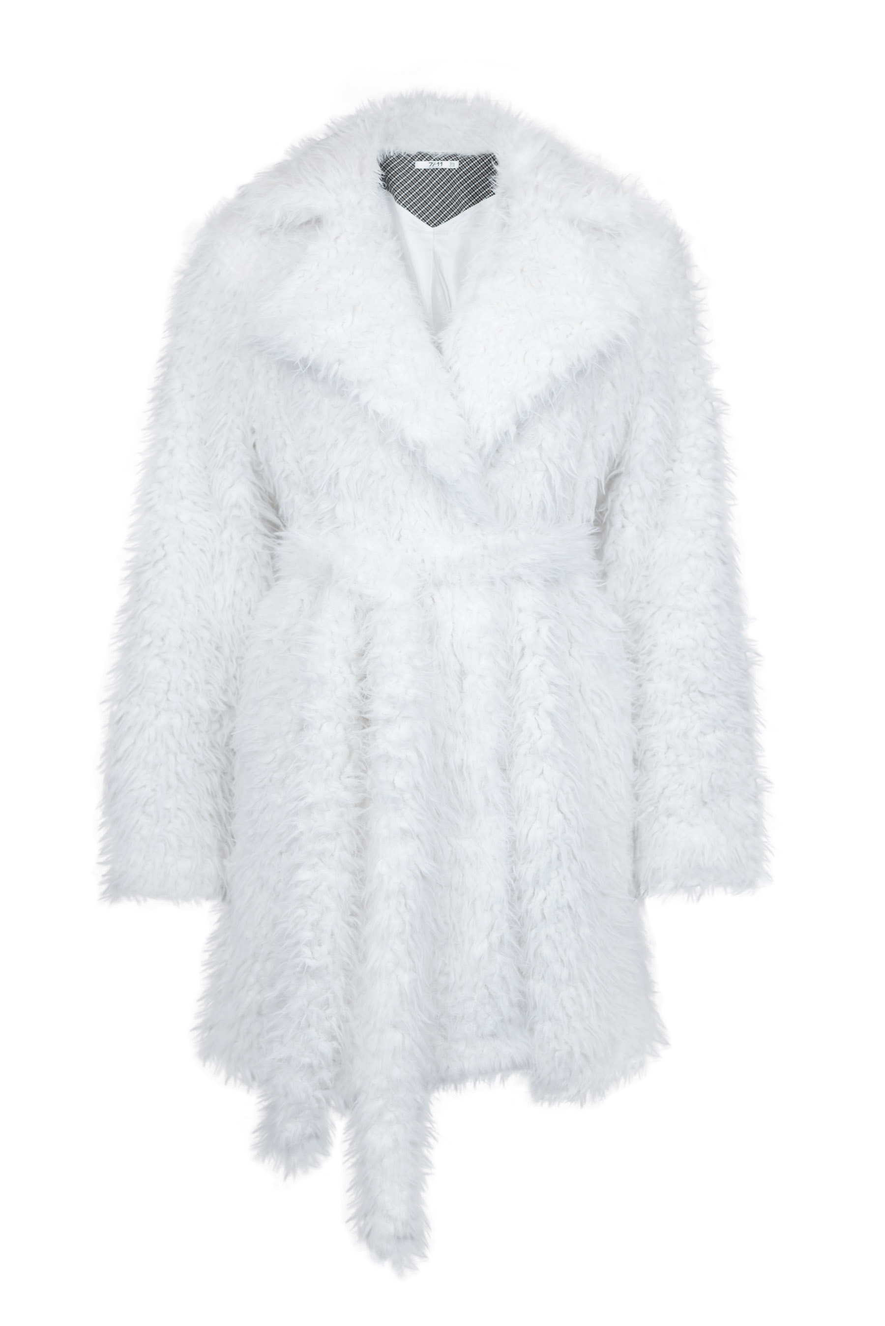 Faux white fur coat 