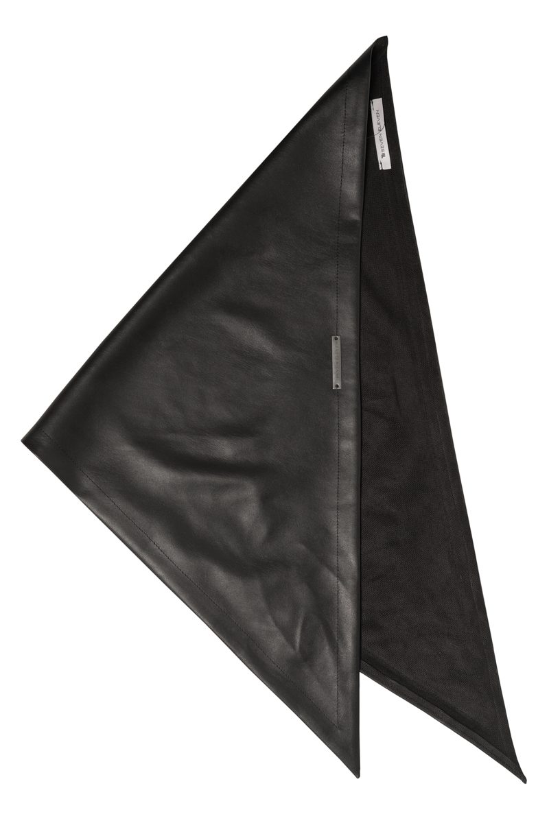 Scarf with eco leather black photo